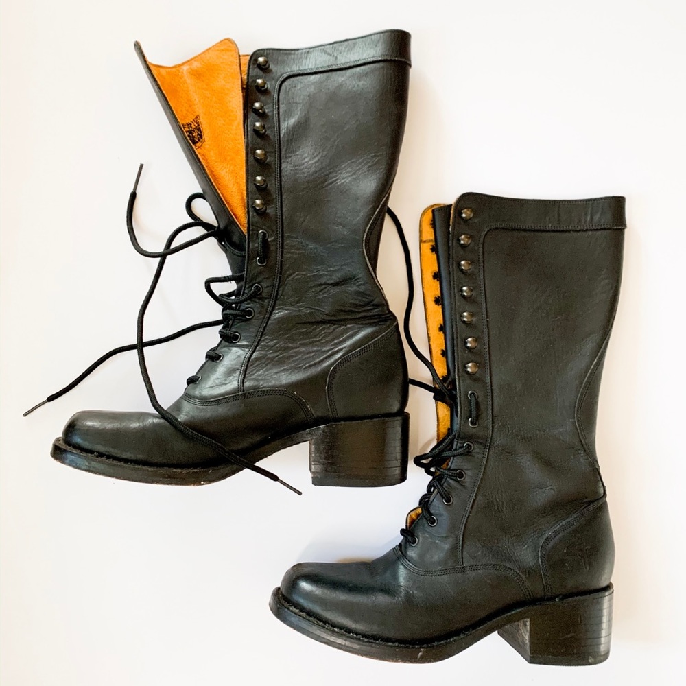 Frye lace up boots
